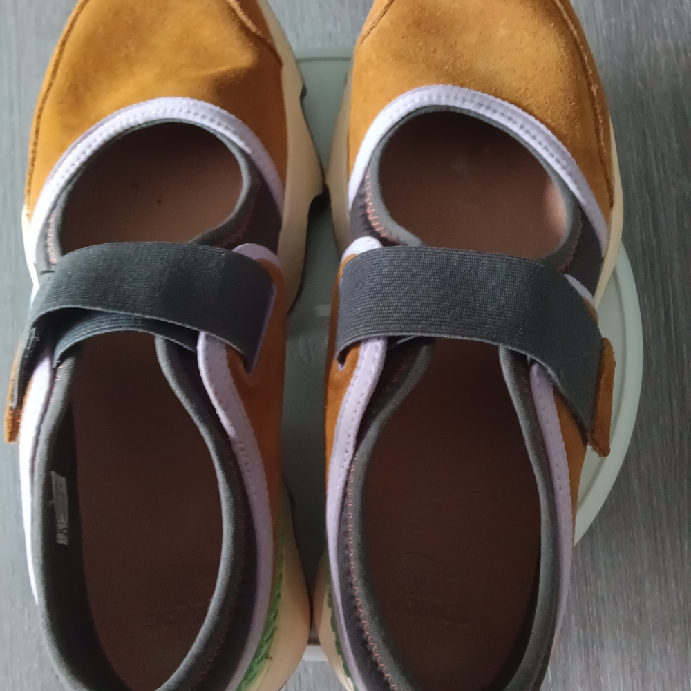 Sorel Brown and Black Sneakers with Adjustable Strap and Thick Sole